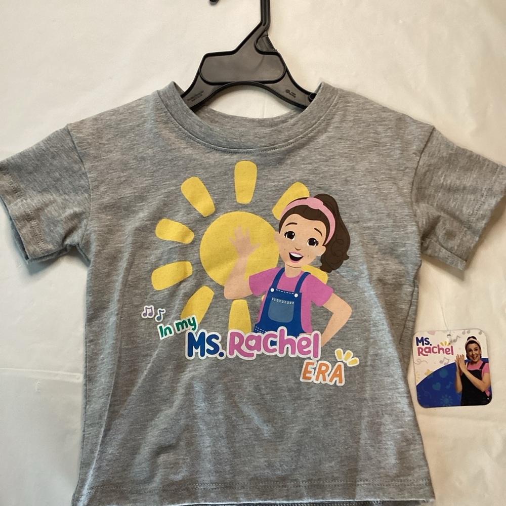 Rachel Kids Gray T-Shirt with Sun and Character Design